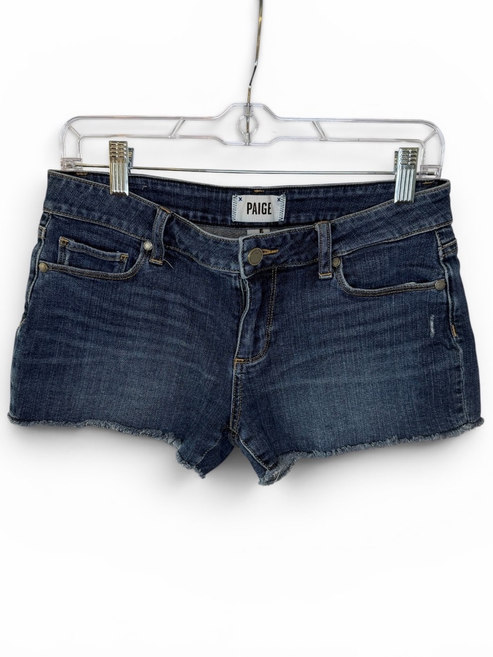 PAIGE Dark Blue Denim Cutoff Shorts Size 27